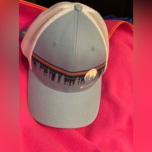 Columbia Mens Blue White Mesh FlexFit Hat Cap S/M